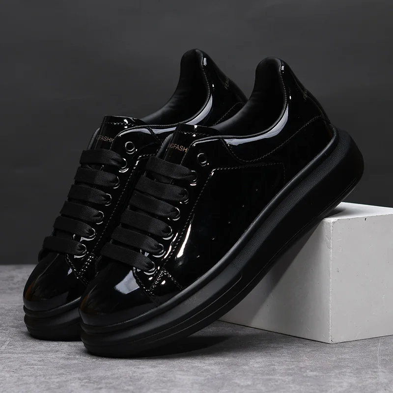 Brand Men's Shoes Black Glossy - Sports Equipment Brand ulasan dan harga