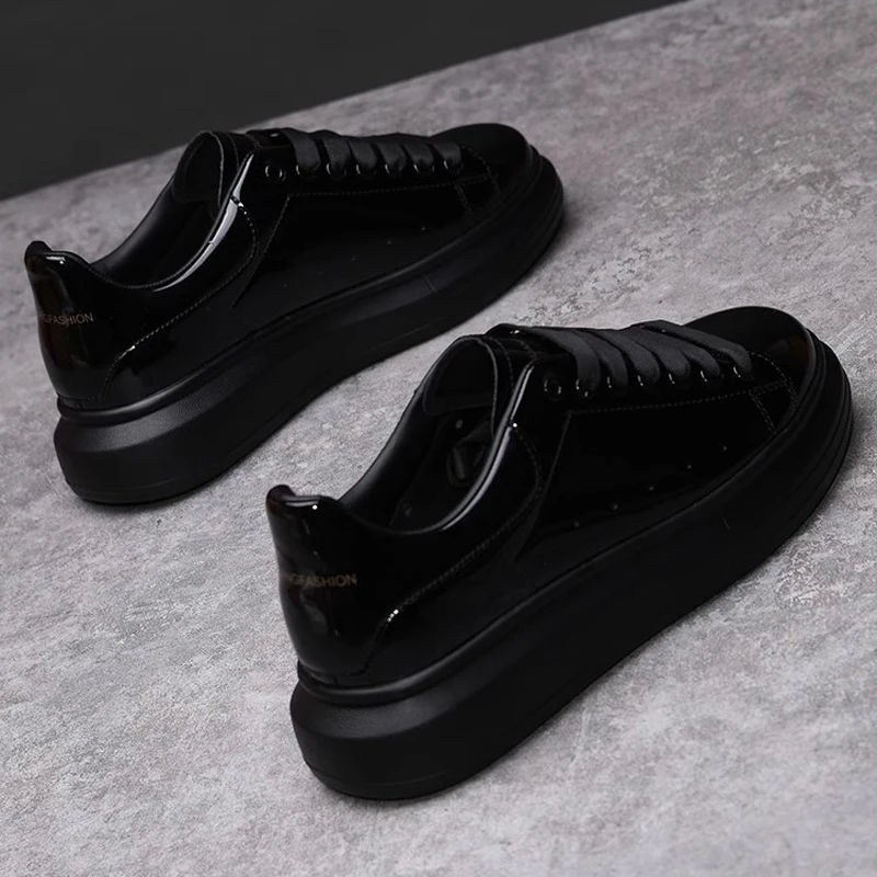 Brand Men's Shoes Black Glossy - Sports Equipment Brand ulasan dan harga